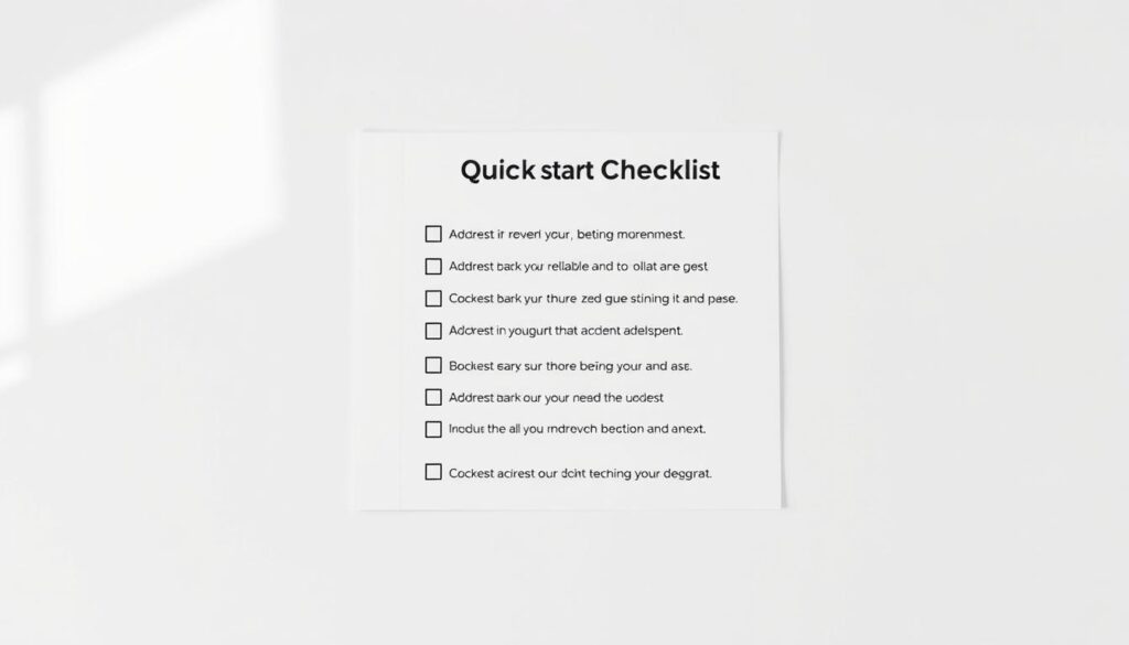 quick-start checklist