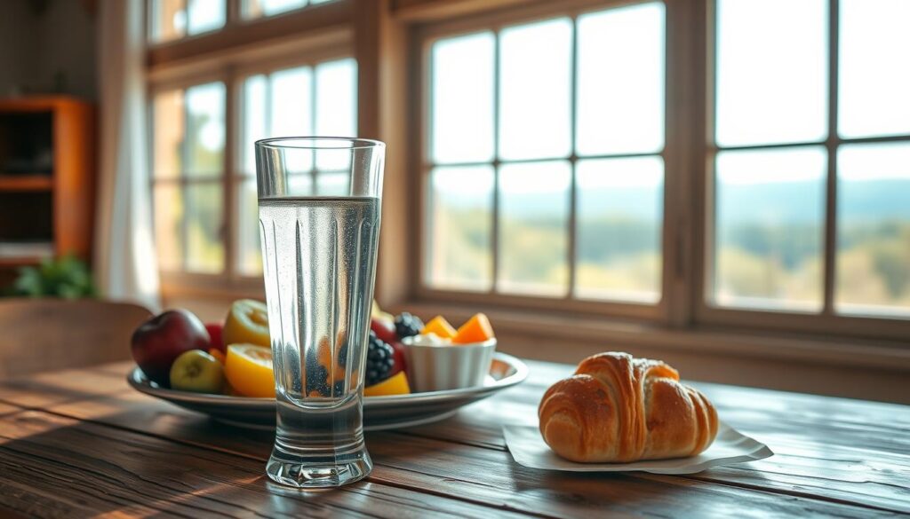 water and breakfast water and breakfast